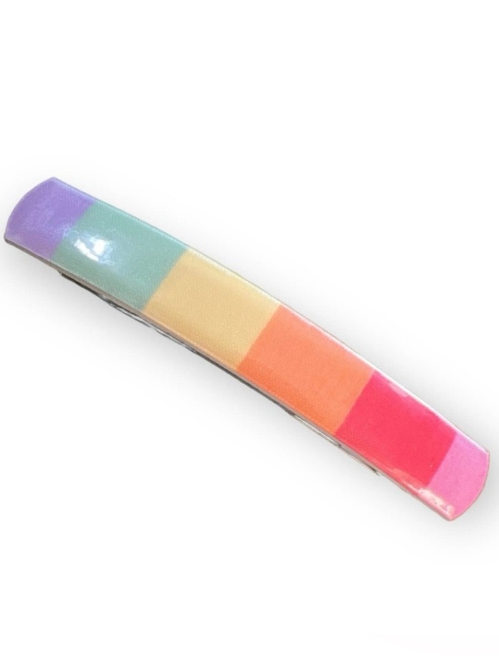 1980’s Pastel Rainbow French‎ Bar Barrette, Gay Pride Chic! Unworn/NOS, 4”